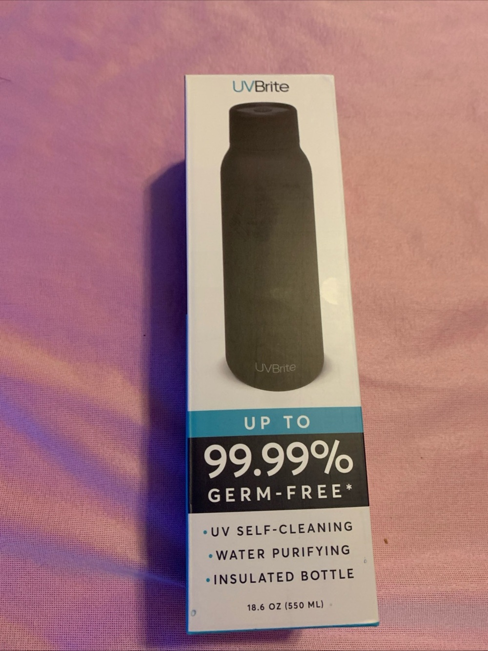 UVBRITE UV self-Cleaning and Water Purifying Bottle (TT-B02) New
